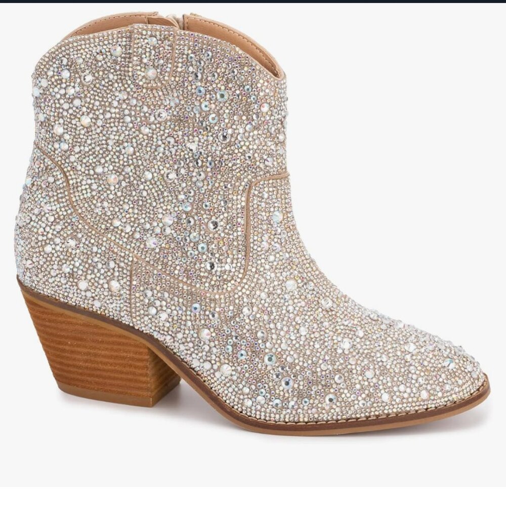 NWOT Clear Rhinestone Cowgirl Boots size 8 - Shine Bright